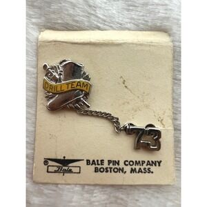 Vintage Drill Team Lapel Pin Cheer '73 Dangle 1973 Bale Co High School Nostalgia